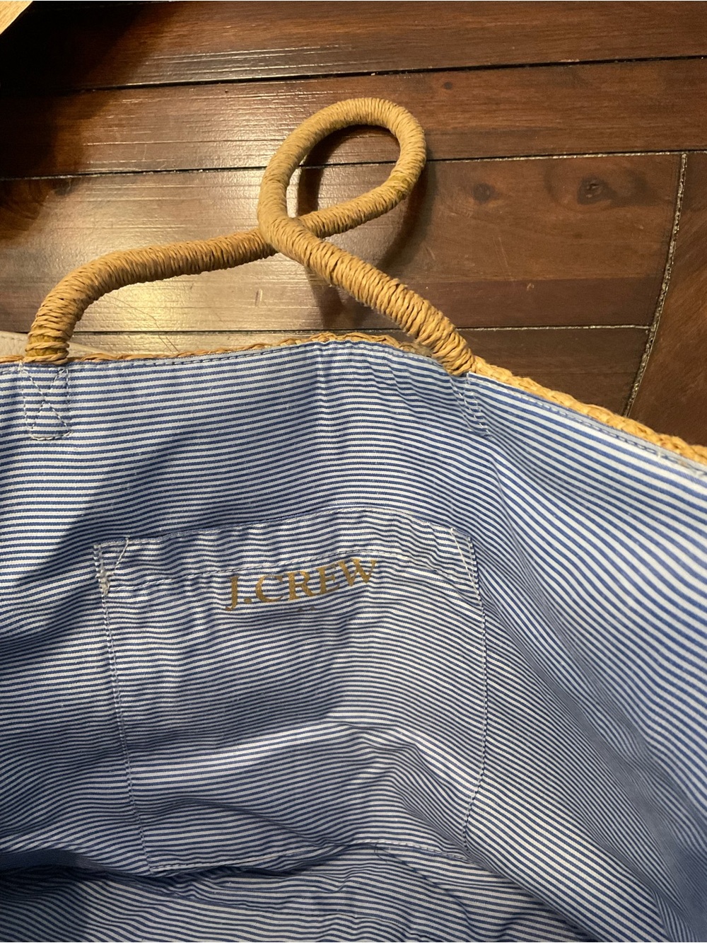 J. Crew Woven Straw Tote in Tan - Picture 2 of 2